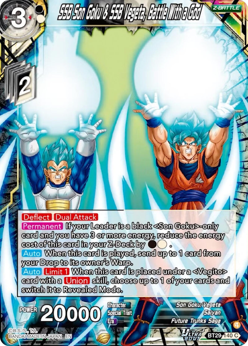 SSB Son Goku & SSB Vegeta, Battle With a God (BT29-140) [Fearsome Rivals] Parallel Foil