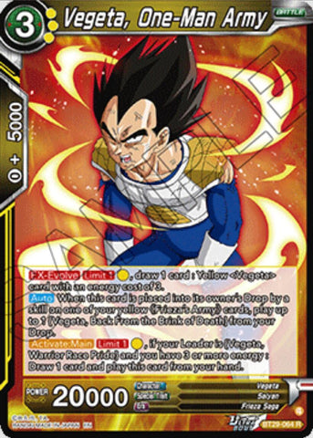 Vegeta, One-Man Army (BT29-064) [Fearsome Rivals] Parallel Foil