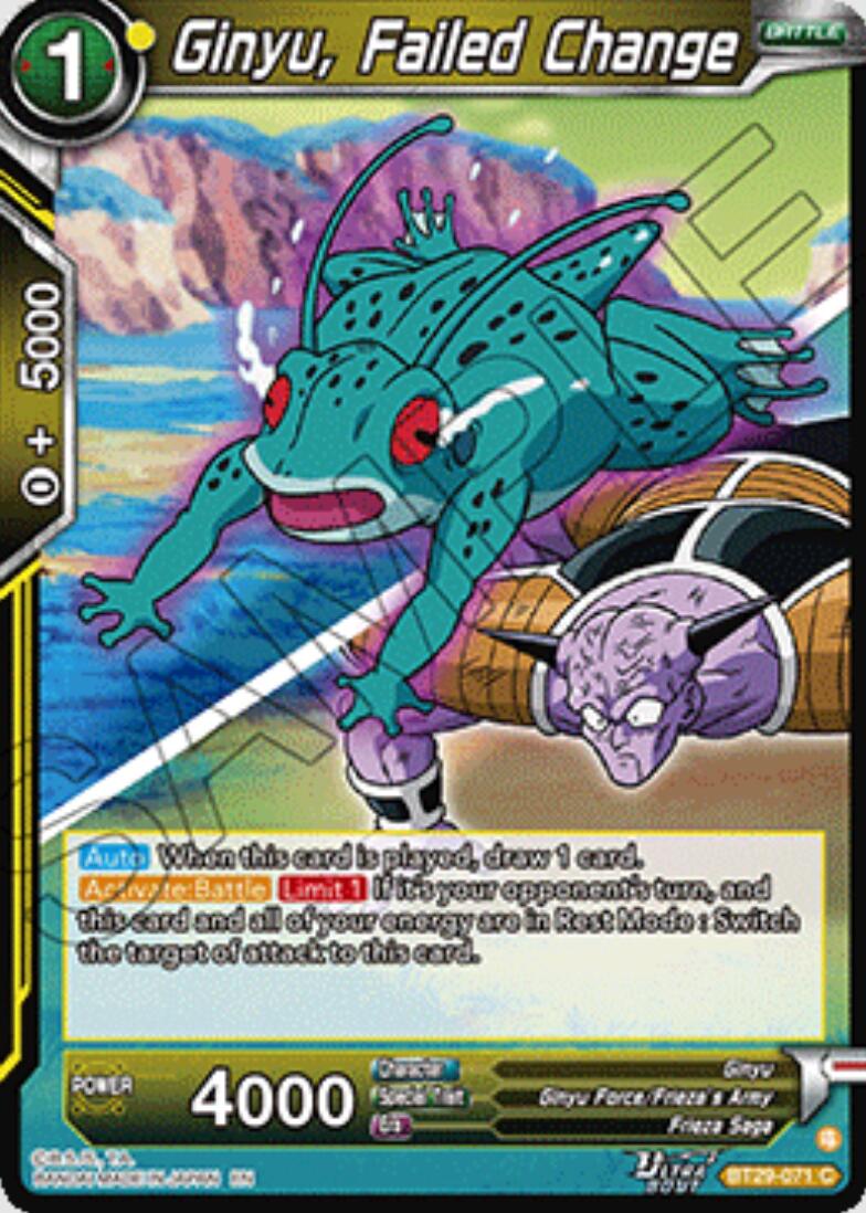 Ginyu, Failed Change (BT29-071) [Fearsome Rivals] Parallel Foil
