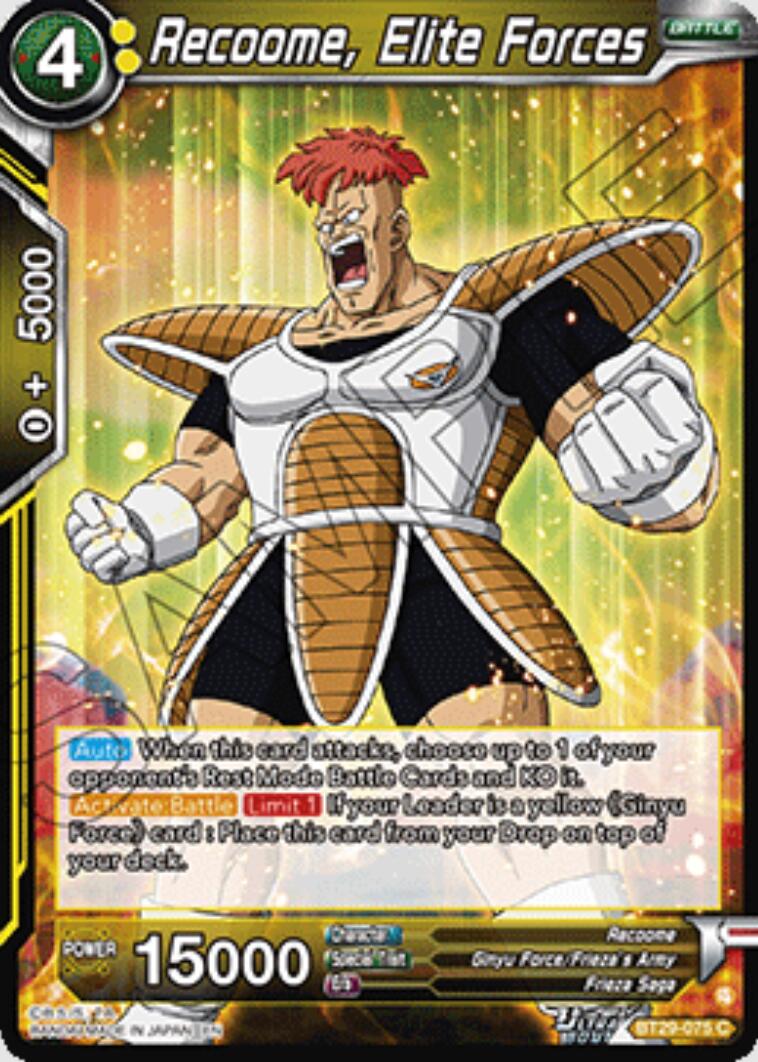 Recoome, Elite Forces (BT29-075) [Fearsome Rivals] Parallel Foil
