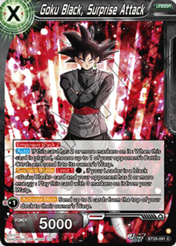 Goku Black, Surprise Attack (BT29-091) [Fearsome Rivals] Parallel Foil