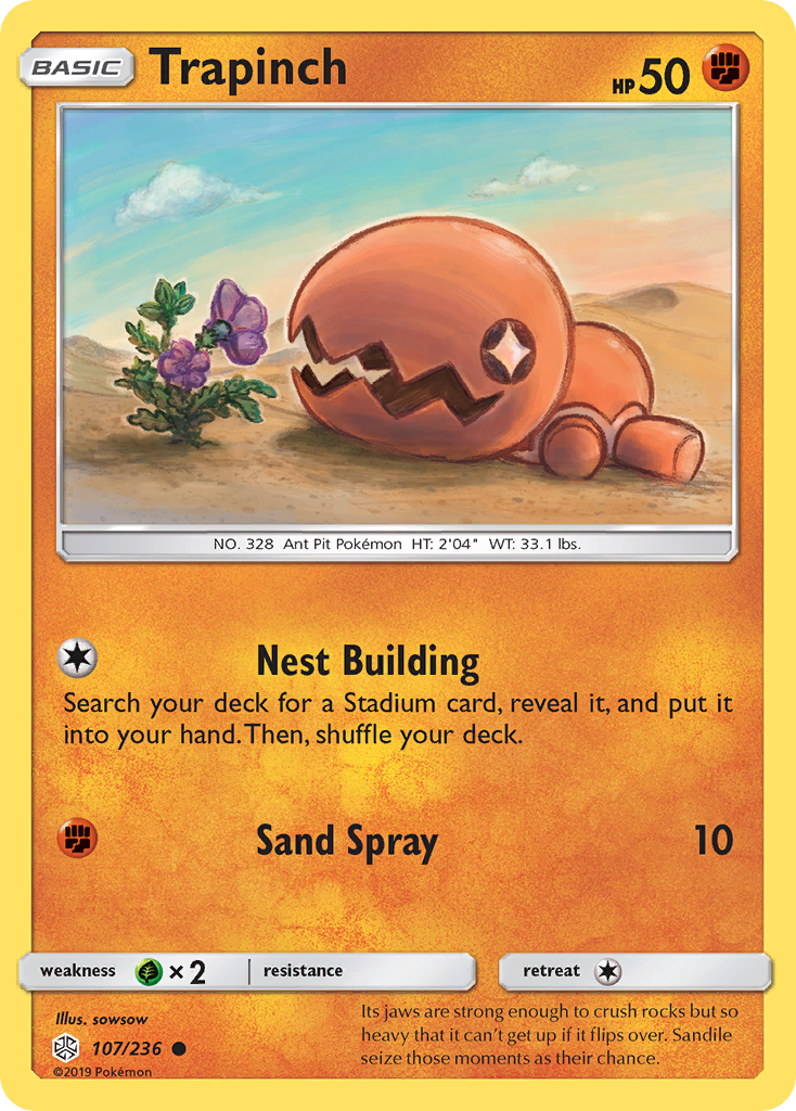 Trapinch (107/236) [Sun & Moon: Cosmic Eclipse] Reverse Holofoil
