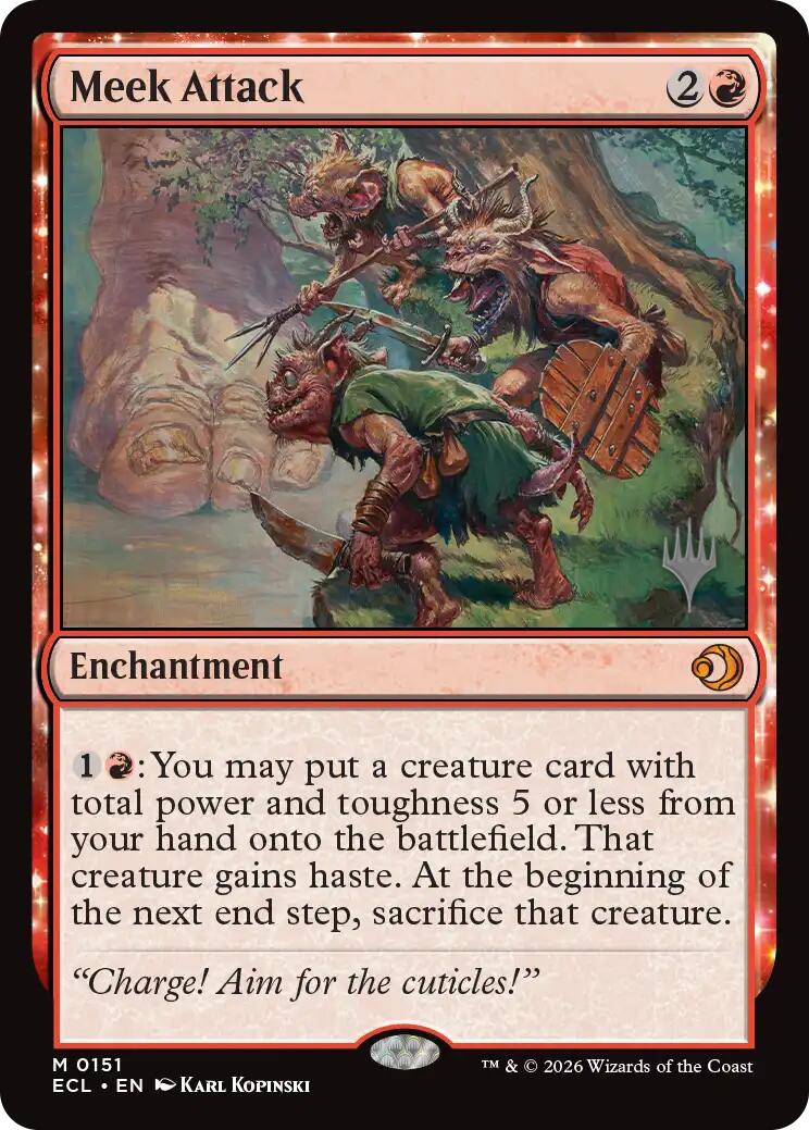 Meek Attack [Lorwyn Eclipsed Promos] Foil
