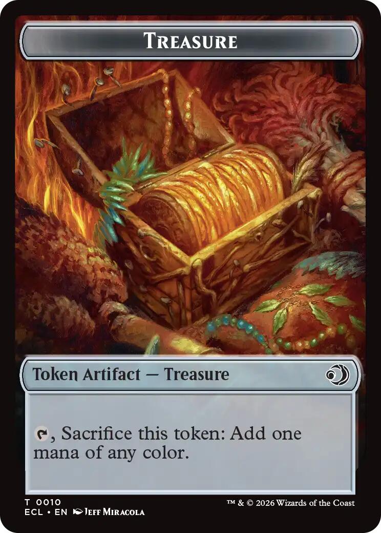 Kithkin // Treasure Double-Sided Token [Lorwyn Eclipsed Tokens] Foil