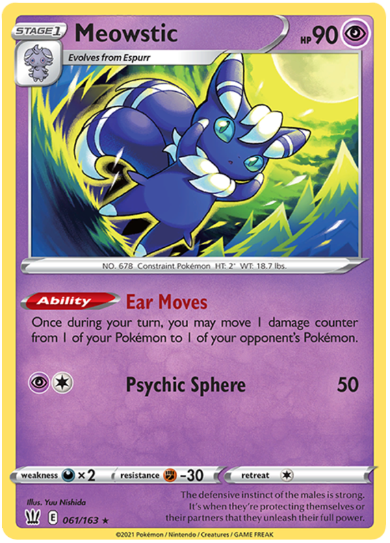 Meowstic (061/163) [Sword & Shield: Battle Styles] Reverse Holofoil
