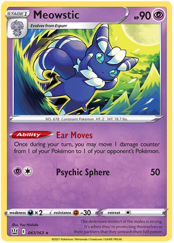 Meowstic (061/163) [Sword & Shield: Battle Styles] Reverse Holofoil
