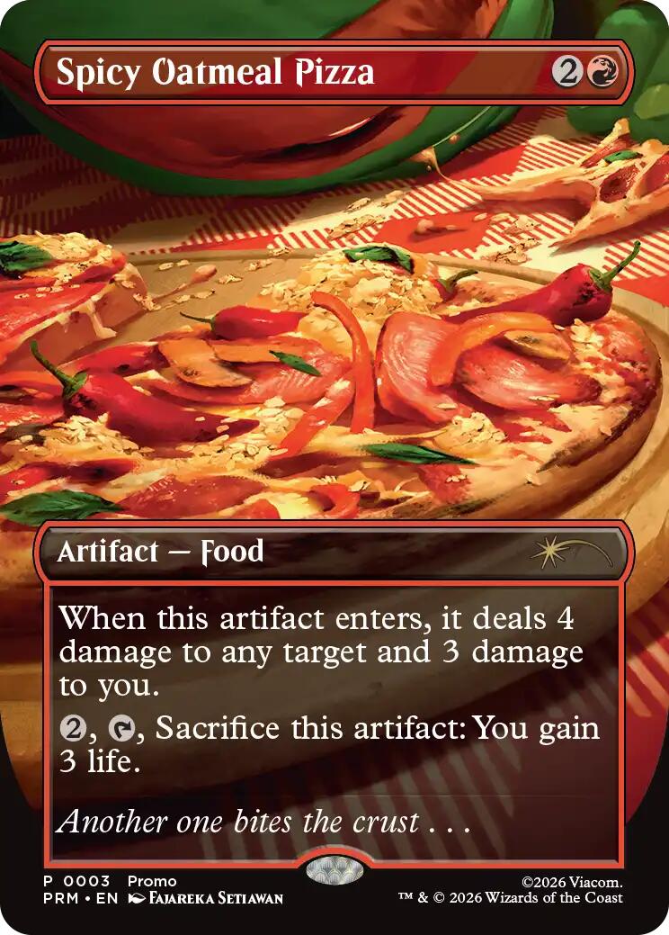 Spicy Oatmeal Pizza (Borderless) [Wizards Play Network 2026] Foil