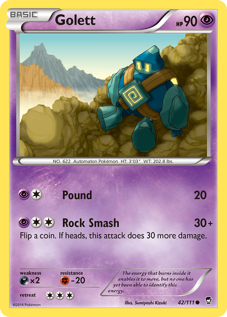 Golett (42/111) [XY: Furious Fists] Reverse Holofoil