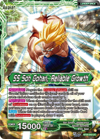 Son Gohan // SS Son Gohan, Reliable Growth (BT30-043) [Three Glorious Fighters] Parallel Foil