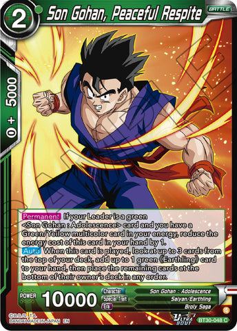Son Gohan, Peaceful Respite (BT30-048) [Three Glorious Fighters] Parallel Foil