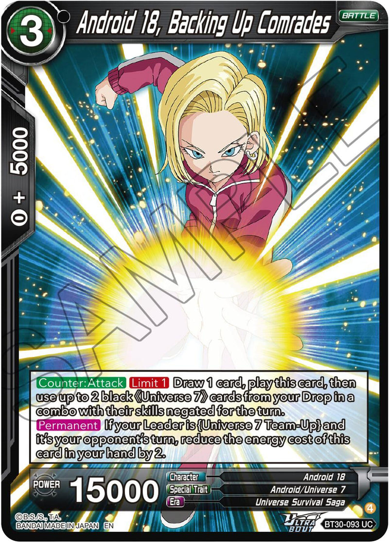 Android 18, Backing Up Comrades (BT30-093) [Three Glorious Fighters] Parallel Foil