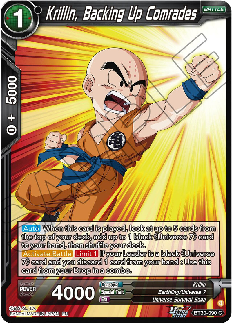 Krillin, Backing Up Comrades (BT30-090) [Three Glorious Fighters] Parallel Foil