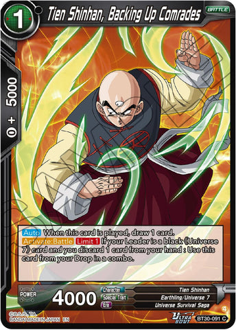 Tien Shinhan, Backing Up Comrades (BT30-091) [Three Glorious Fighters] Parallel Foil