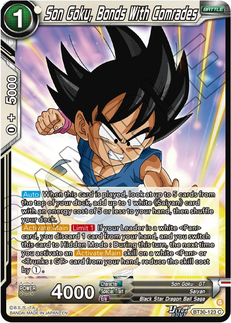 Son Goku, Bonds With Comrades (BT30-123) [Three Glorious Fighters] Parallel Foil