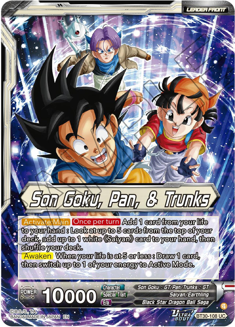 Son Goku, Pan, & Trunks // Son Goku, Pan, & Trunks, Exciting Adventures (BT30-108) [Three Glorious Fighters] Parallel Foil