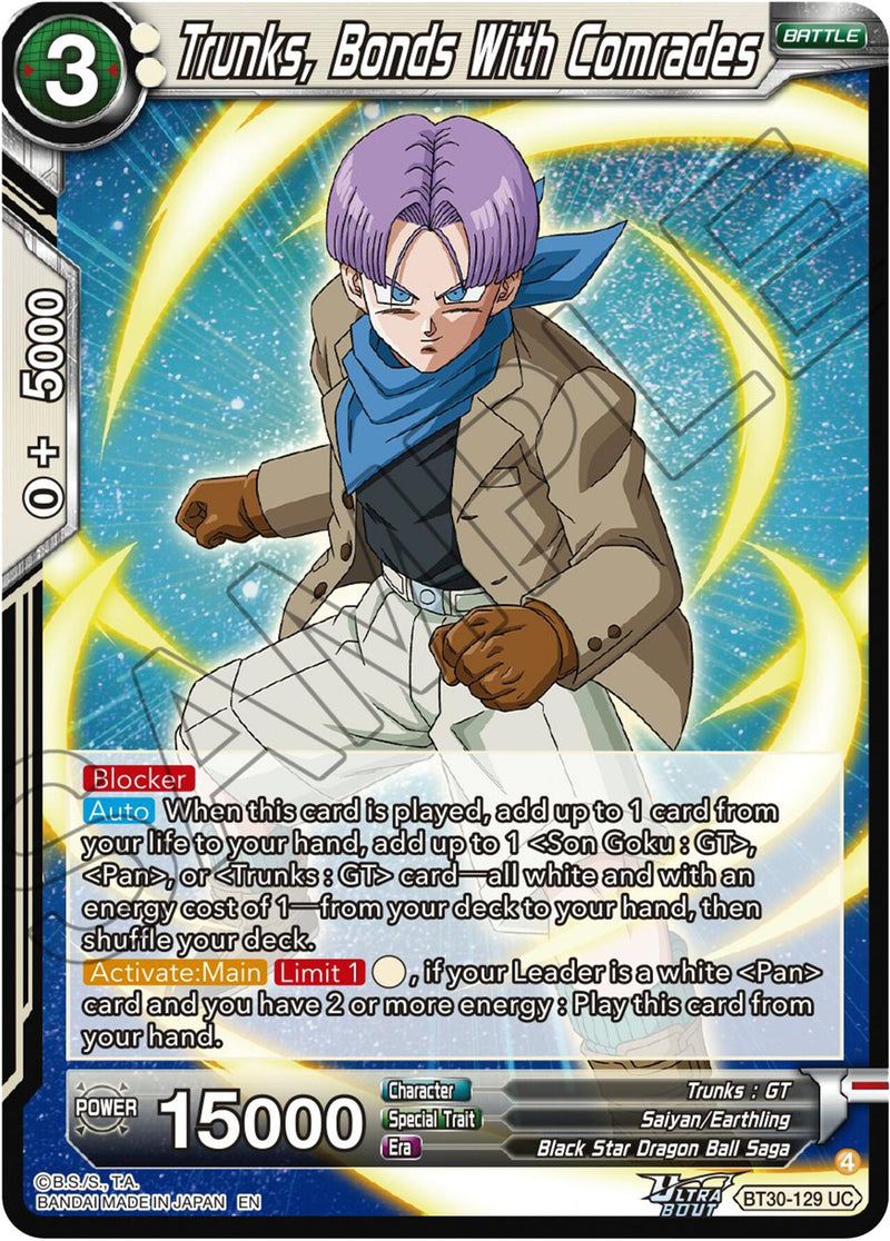 Trunks, Bonds With Comrades (BT30-129) [Three Glorious Fighters] Parallel Foil