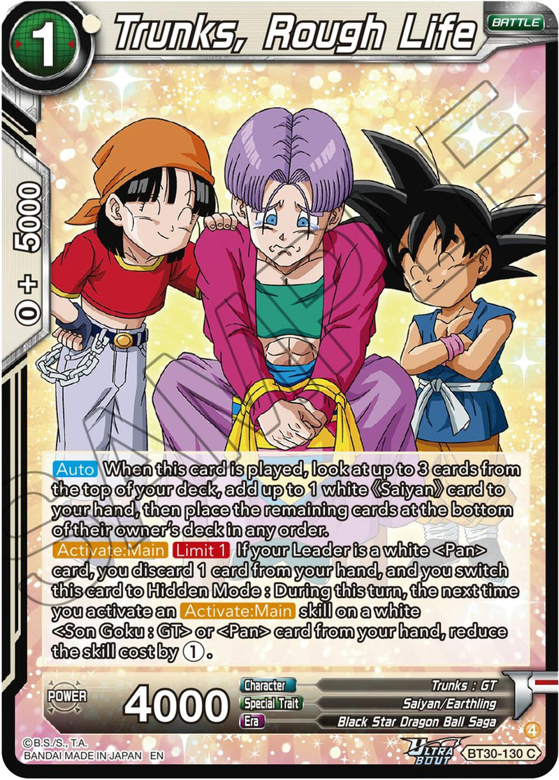 Trunks, Rough Life (BT30-130) [Three Glorious Fighters] Parallel Foil