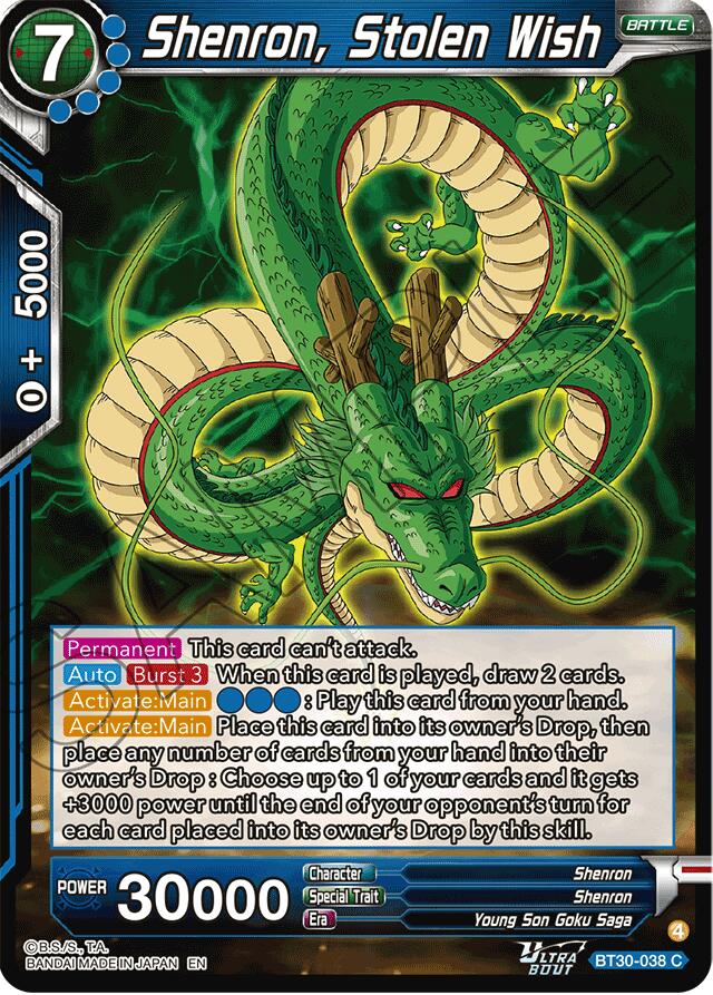 Shenron, Stolen Wish (BT30-038) [Three Glorious Fighters] Parallel Foil