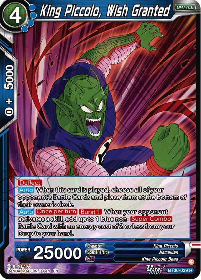 King Piccolo, Wish Granted (BT30-039) [Three Glorious Fighters] Parallel Foil