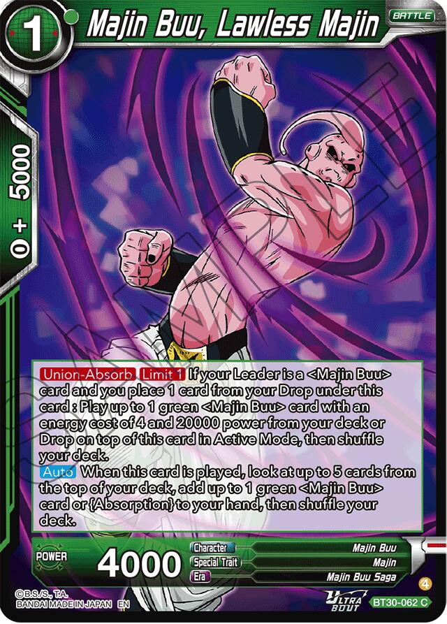 Majin Buu, Lawless Majin (BT30-062) [Three Glorious Fighters] Parallel Foil