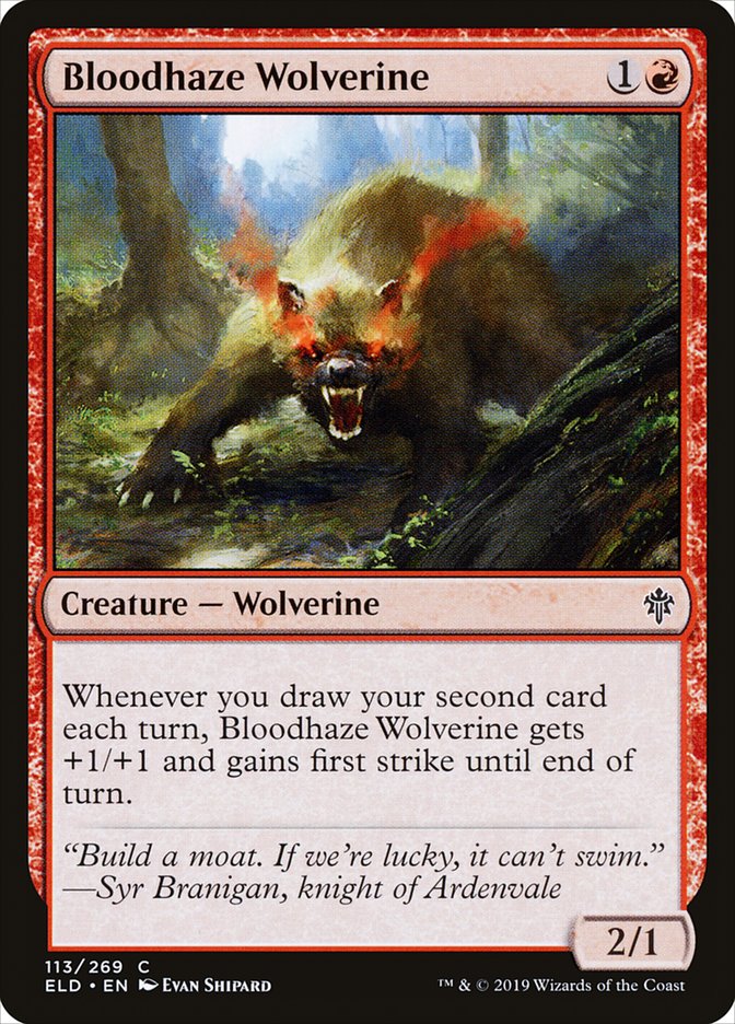 Bloodhaze Wolverine [Throne of Eldraine] Foil