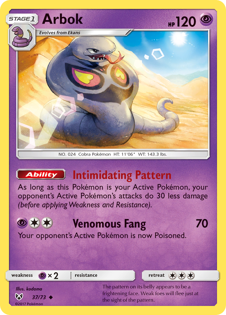 Arbok (37/73) [Sun & Moon: Shining Legends] Reverse Holofoil