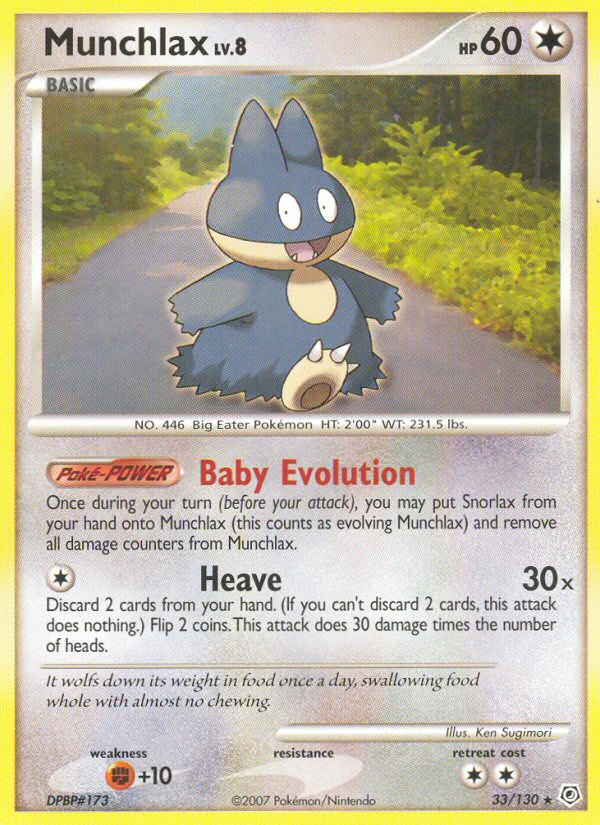 Munchlax (33/130) [Diamond & Pearl: Base Set] Reverse Holofoil