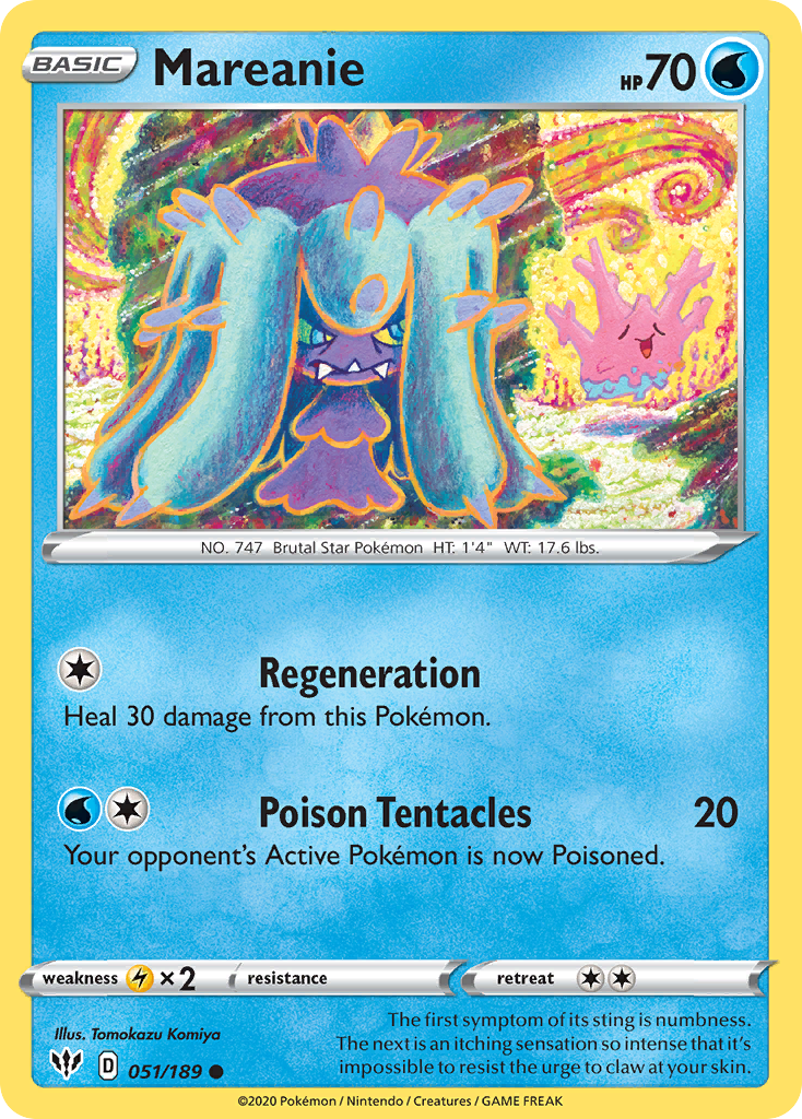 Mareanie (051/189) [Sword & Shield: Darkness Ablaze] Reverse Holofoil