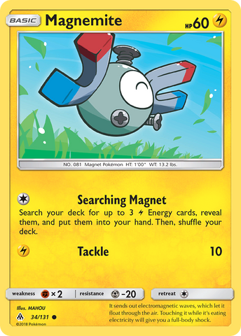 Magnemite (34/131) [Sun & Moon: Forbidden Light] Reverse Holofoil
