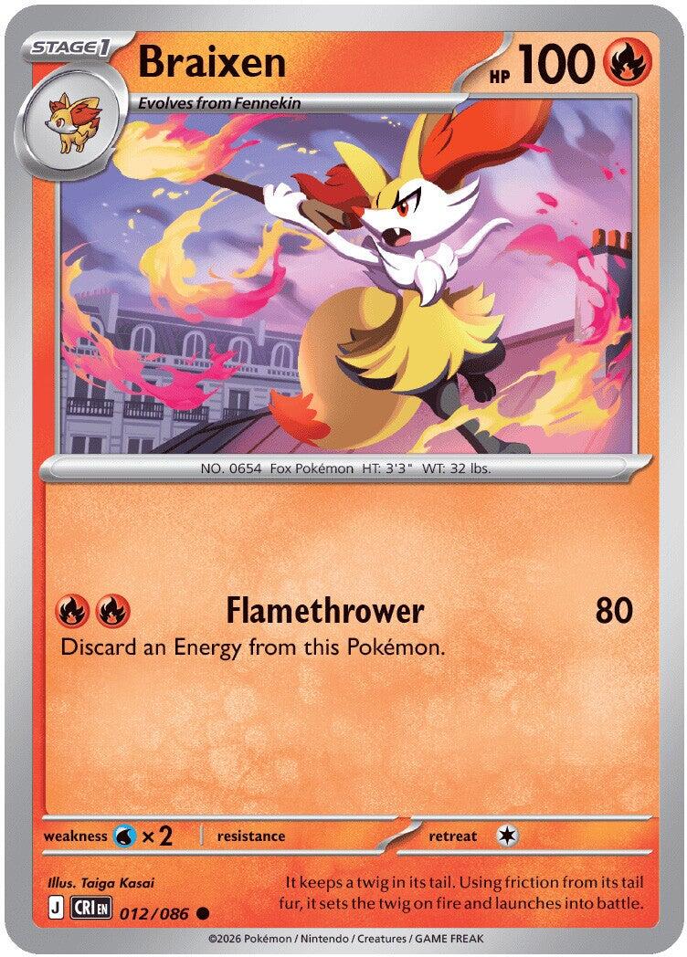 Braixen (012/086) [Mega Evolution: Chaos Rising] Reverse Holofoil
