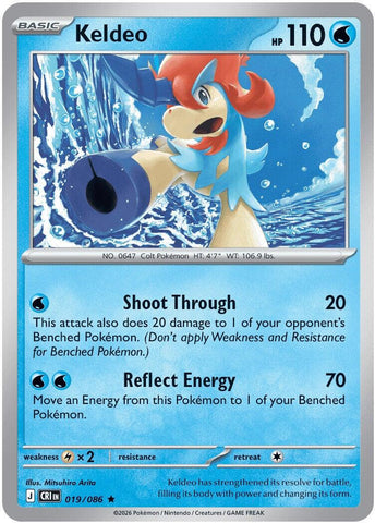 Keldeo (019/086) [Mega Evolution: Chaos Rising] Reverse Holofoil