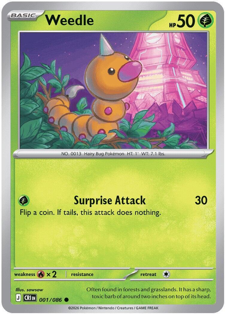 Weedle (001/086) [Mega Evolution: Chaos Rising] Reverse Holofoil