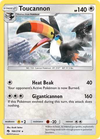 Toucannon (166/214) [Sun & Moon: Lost Thunder] Reverse Holofoil