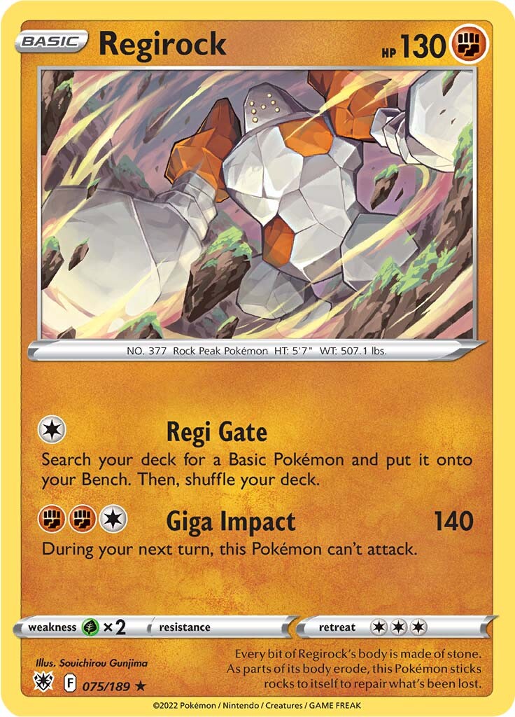 Regirock (075/189) [Sword & Shield: Astral Radiance] Reverse Holofoil