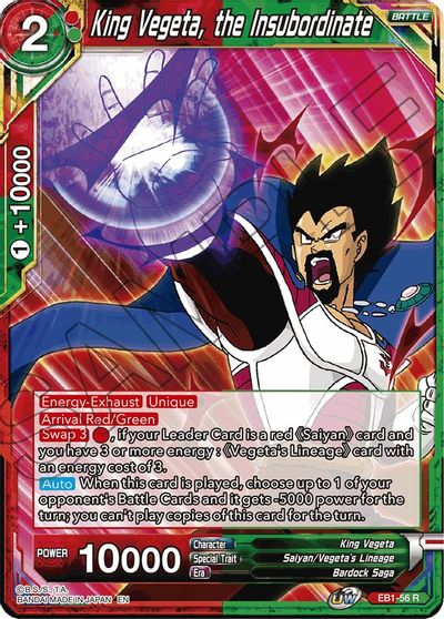 King Vegeta, the Insubordinate (EB1-56) [Battle Evolution Booster] Parallel Foil