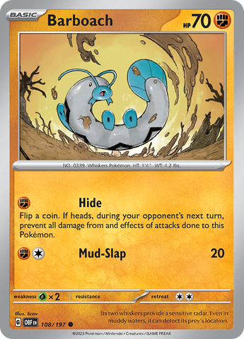Barboach (108/197) [Scarlet & Violet: Obsidian Flames] Reverse Holofoil