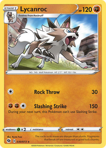 Lycanroc (030/073) [Sword & Shield: Champion's Path] Reverse Holofoil