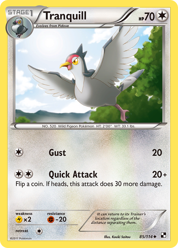 Tranquill (85/114) [Black & White: Base Set] Reverse Holofoil