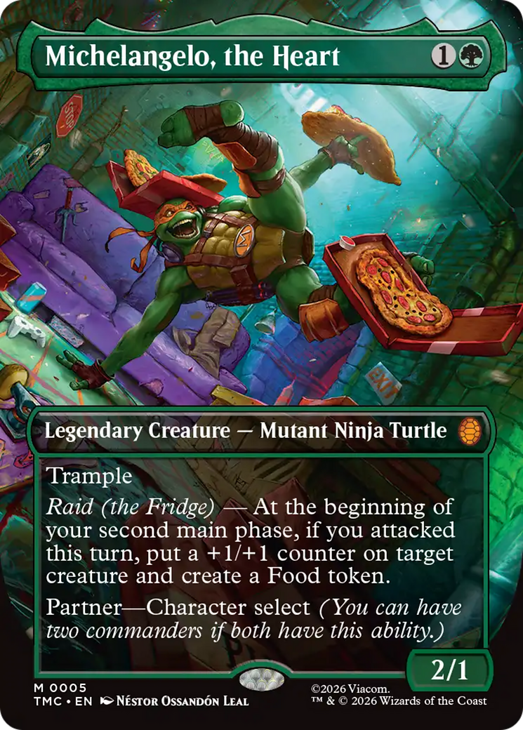 Michelangelo, the Heart (Borderless) [Teenage Mutant Ninja Turtles Commander] Foil