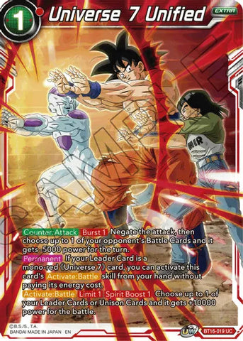 Universe 7 Unified (BT16-019) [Realm of the Gods] Parallel Foil
