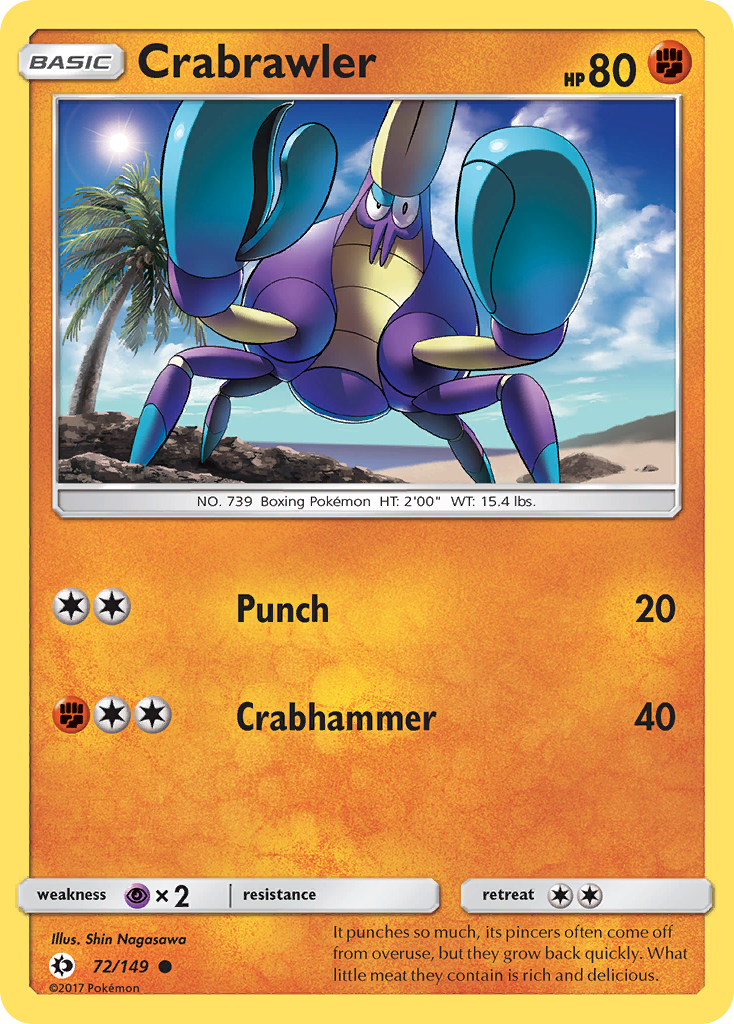 Crabrawler (72/149) [Sun & Moon: Base Set] Reverse Holofoil