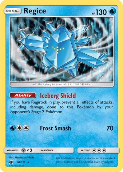 Regice (28/111) [Sun & Moon: Crimson Invasion] Reverse Holofoil