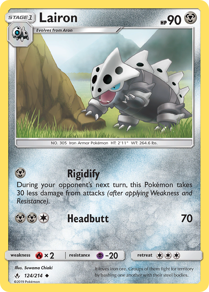 Lairon (124/214) [Sun & Moon: Unbroken Bonds] Reverse Holofoil