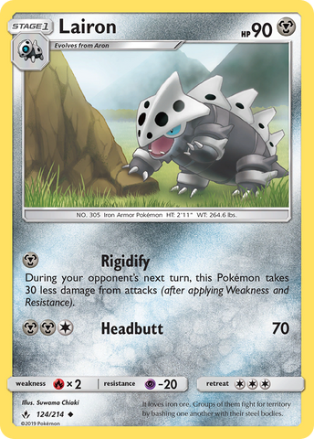 Lairon (124/214) [Sun & Moon: Unbroken Bonds] Reverse Holofoil