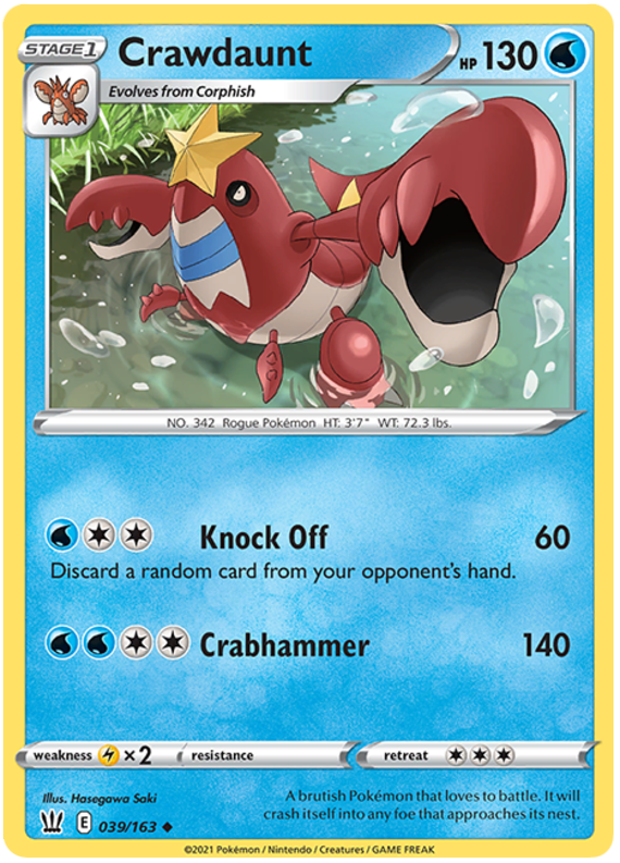 Crawdaunt (039/163) [Sword & Shield: Battle Styles] Reverse Holofoil