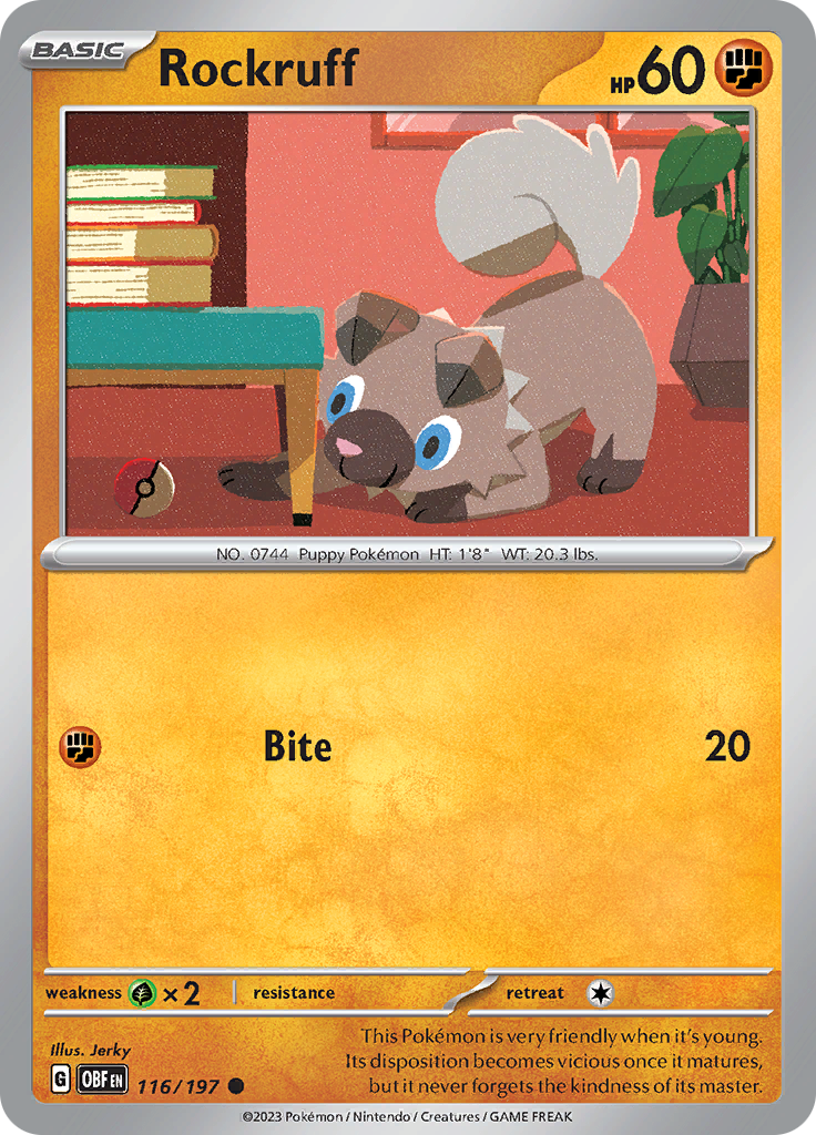 Rockruff (116/197) [Scarlet & Violet: Obsidian Flames] Reverse Holofoil