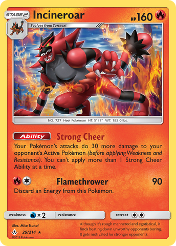Incineroar (29/214) [Sun & Moon: Unbroken Bonds] Reverse Holofoil