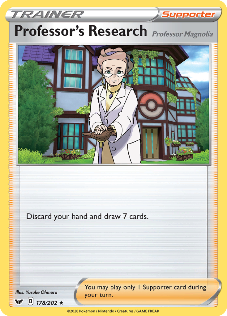 Professor's Research (178/202) (Professor Magnolia) [Sword & Shield: Base Set] Reverse Holofoil