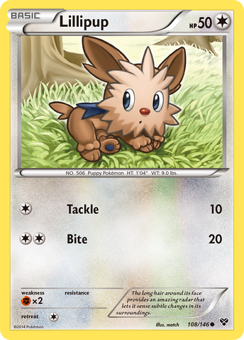 Lillipup (108/146) [XY: Base Set] Reverse Holofoil