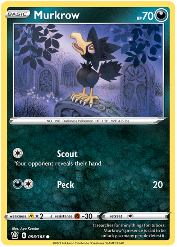 Murkrow (093/163) [Sword & Shield: Battle Styles] Reverse Holofoil